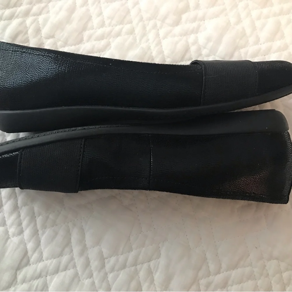 Trotters Samantha Black Lizard Leather Loafers Ballet Flats Size 6M - Picture 6 of 9